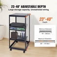 thumbnail image 2 of 20U Server Rack, Open Frame Network Rack - Adjustable 23-40 Inch Depth, Wall Mount/Free Standing, 4 Post IT Rack with Casters for Routers, Modems, AV Equipment, 2 of 7