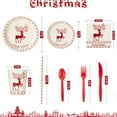 thumbnail image 2 of 215 PCS Christmas Paper Plates and Napkins, Christmas Disposable Party Supplies Decorations, Christmas Tableware Set Include Dinner Plates, Dessert Plates, Cups, Napkins, Cutlery, Straws, 2 of 5