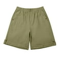 thumbnail image 3 of TRUBKH knee length shorts hiking shorts women long shorts for women womens capri pants shorts for women Green L, 3 of 8