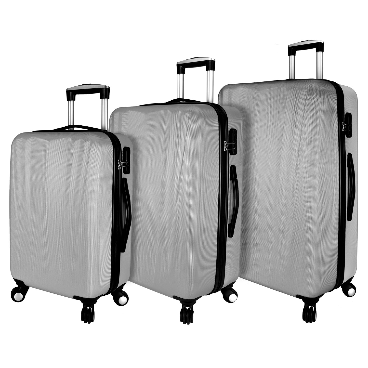 Elite Luggage Tara Hardside 3Piece Spinner Luggage Set, Silver