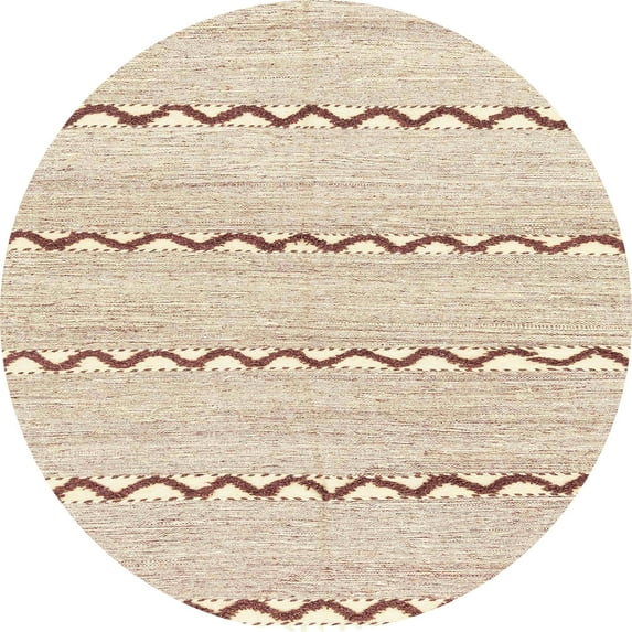 Ahgly Company Indoor Round Abstract Light Copper Gold Solid Area Rugs, 6' Round