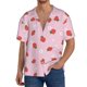 thumbnail image 1 of Fotbe Strawberry Floral Camisa Estampada de Manga Corta para Hombre, Casual de Verano, Estilo Playero, Sin Arrugas-Small, 1 of 5