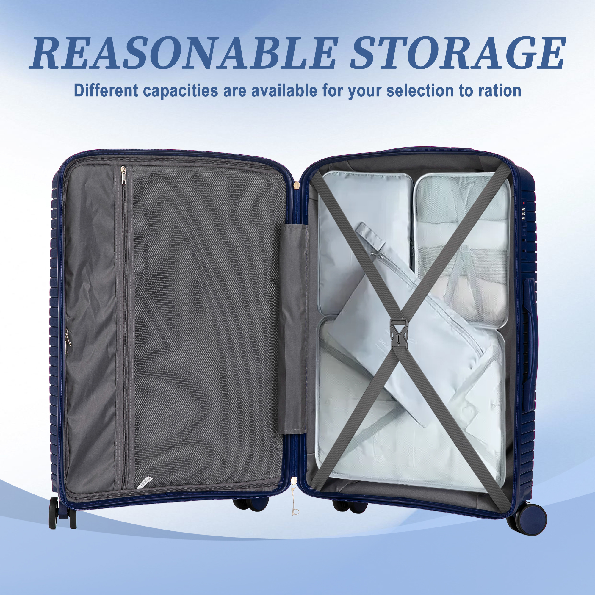 3 Piece Rolling Luggage Set Carry on Luggage Spinner Wheel Lightweight Suitcase with TSA Lock 20in24in28in