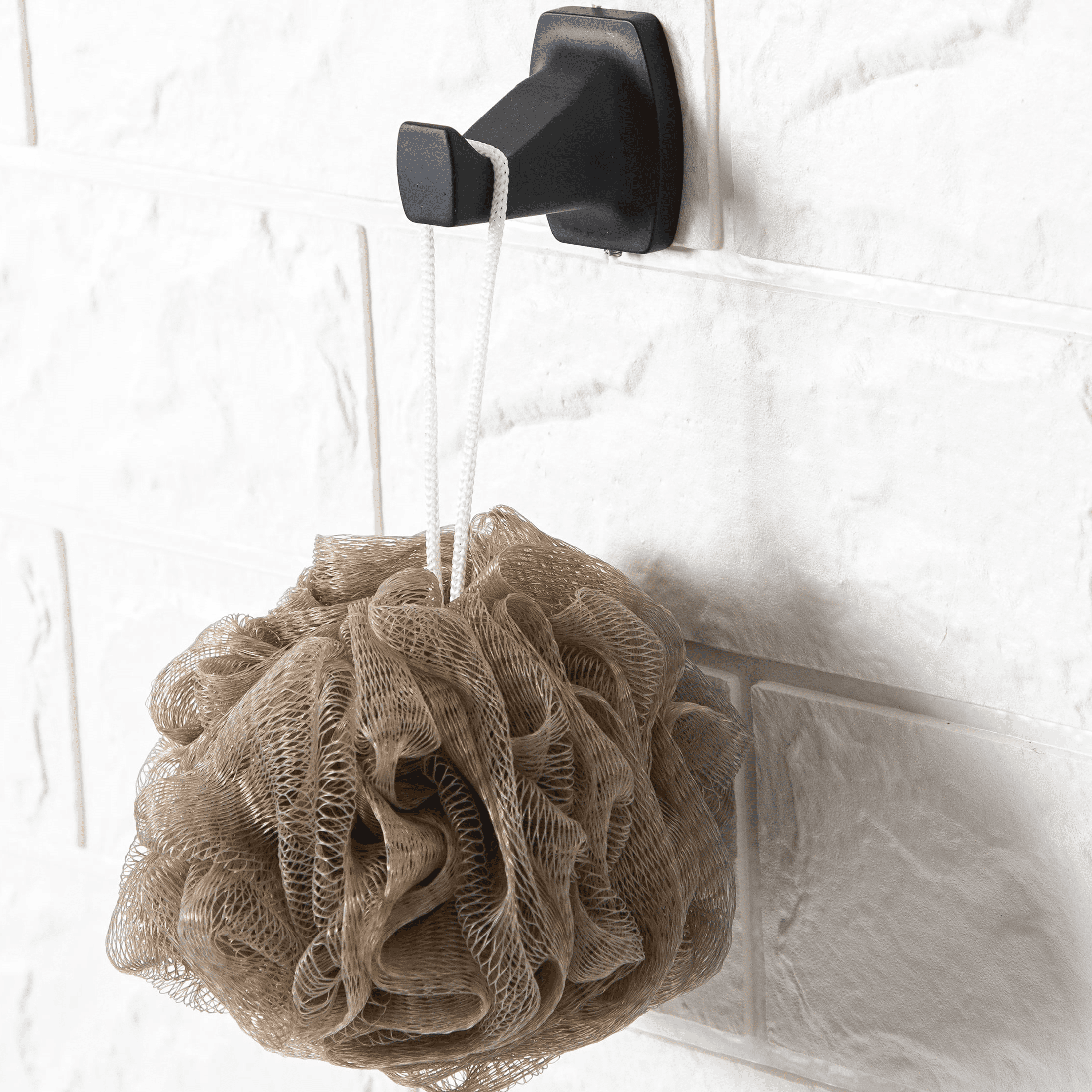 Mainstays Square Style 4 Piece Wall Mount Steel Towel Holder Bath Hardware Set, Matte Black, Horizontal Orientation