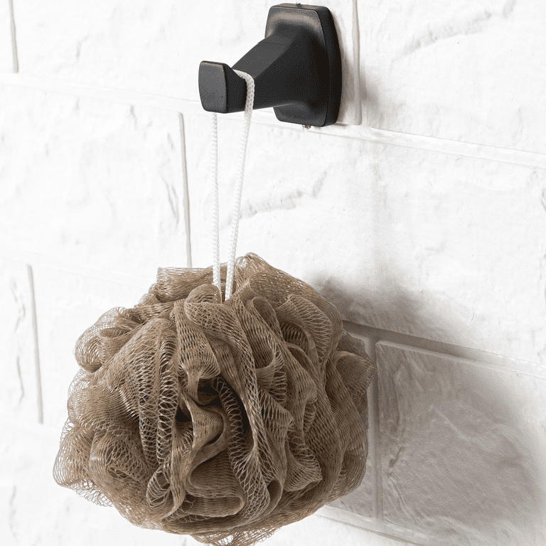 Mainstays Square Style 4 Piece Wall Mount Steel Towel Holder Bath Hardware Set, Matte Black, Horizontal Orientation