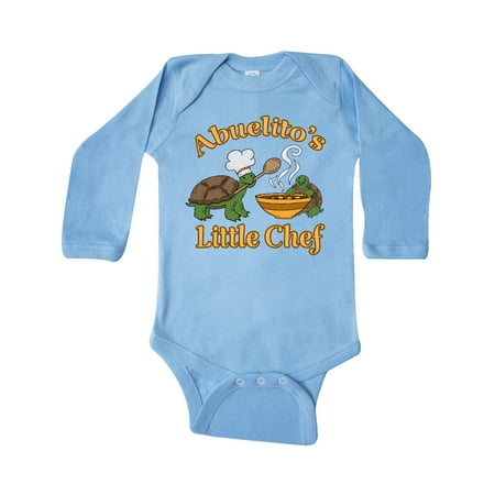 

Inktastic Abuelito s Little Chef with Cute Turtles Gift Baby Boy or Baby Girl Long Sleeve Bodysuit
