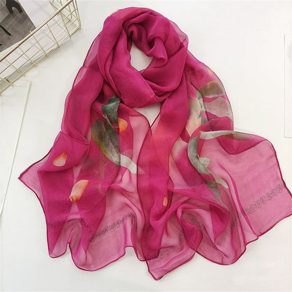 Seductiva Head Scarf for Women Scarfs for Women Lightweight Print Floral Pattern Scarf Shawl Fashion Scarves Sunscreen Shawls and Wraps for Spring Polyester Scarf 1PC