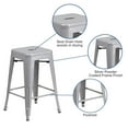 thumbnail image 2 of Flash Furniture 24" High Backless Silver Metal Counter Height Stool, 2 of 9