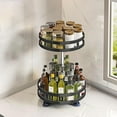 thumbnail image 4 of Usloyux Under $5 Rotating Kitchen Organizer Shelf, 360 Degree Spice Storage Rack System, Countertop Multifunctional Spice Organizer, Metal Tiered Storage Solution Unit, Kitchen Space Management, 4 of 6