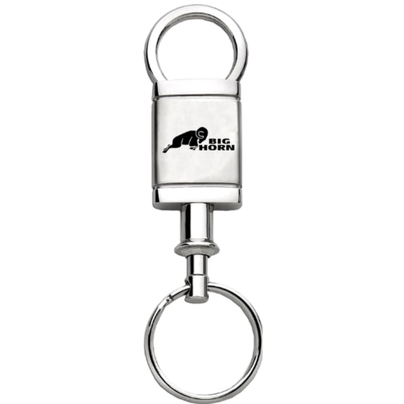Dodge Big Horn Satin Chrome Valet Key Chain (Silver)