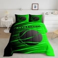 thumbnail image 2 of Feelyou Cartoon Green Basketball Full Size Comforter Sets, Neon Abstract Ombre Bedding Comforter Set, Teens Kids Boys Girls Reversible Bedding Sets, Luxury Bedroom Decor, 3 Pieces, 2 of 8