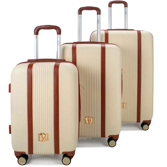 BADGLEY MISCHKA Mia 3 Piece Expandable Retro Luggage Set (Champagne)