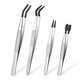 thumbnail image 1 of 4 Pieces Tweezers Set with Rubber Tips Tweezers PVC Coated Tweezers, Rubber Fine Point Tweezers Rub, 1 of 5