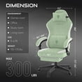 thumbnail image 3 of Dowinx Fabric Gaming Chair, Computer Office Chair with Pocket Spring Cushions and Lumbar Support, Ergonomic Massage Gaming Chairs with Footrest for Big and Tall, Green, 3 of 16