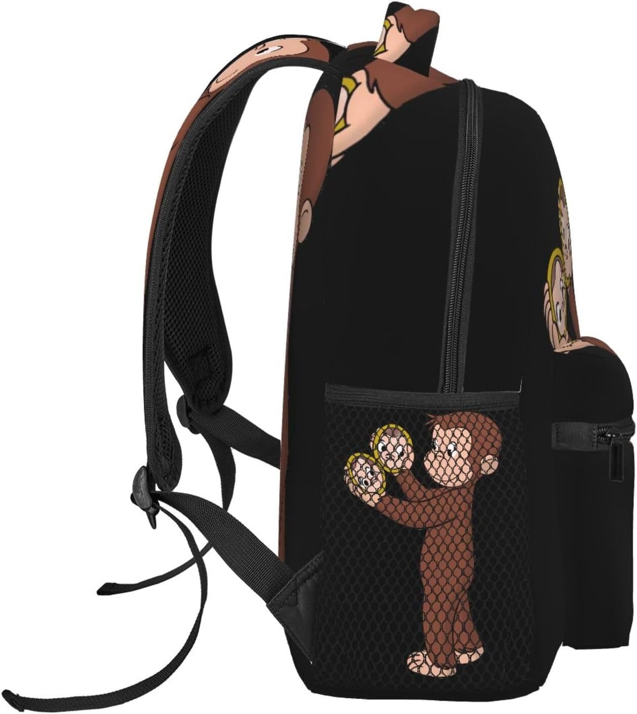 Curious George Laptop Bag Cartoon Backpack Casual Travel Backpacks Daypack For Men Women