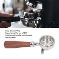 thumbnail image 4 of Stainless Steel 58mm Double 58mm Double Spouts Portafilter Solid Wood Handle Coffee Maker Component for Coffee Machines Stainless Steel Filter Basket Wood Handle Double Spouts, 4 of 8