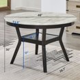 thumbnail image 6 of Roundhill Furniture Mella Round Wood Dining Table with Shelf, 48” Faux Marble Top, Dark Espresso Finish, 6 of 6