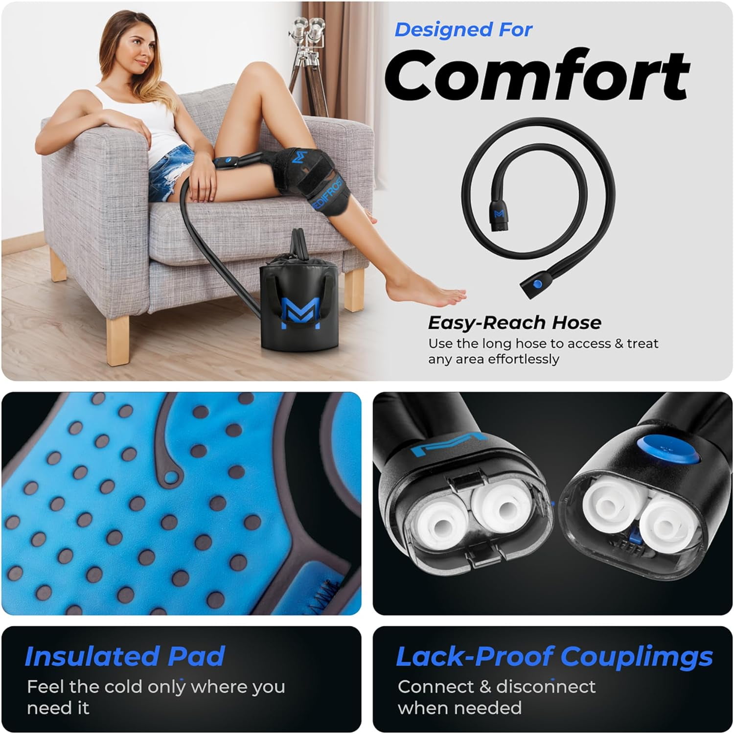 REATHLETE Medifrost Adjustable Knee and Shoulder Pad & Cold Therapy Machine for Post-Surgery