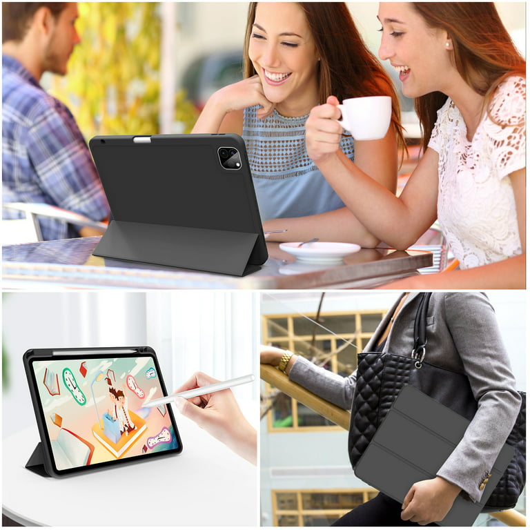 JETech Case for iPad Pro 11-Inch, 2022/2021/2020/2018 Model  (4th/3rd/2nd/1st Generation), Compatible with Pencil, Cover Auto Wake/Sleep  (Black)
