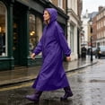 thumbnail image 4 of Womens Plus Size Waterproof Long Raincoat Lightweight Full Zipper Hooded Windbreaker Poncho With Pockets, 4 of 6