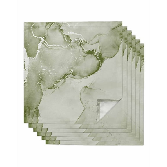 Hokiten Kitchen Dinner Napkins Set of 6 Marble Sage Green Cloth Napkins Reusable Washable Table Napkins for Weddings Cocktail Parties Holiday Table Decor 20x20 Inch