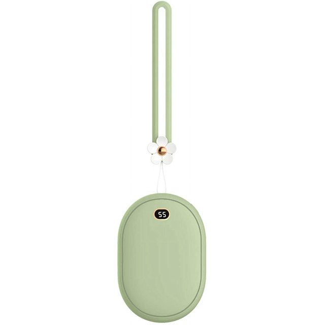Calentador de manos USB de 10000 mAh, calentador de bolsillo portátil reutilizable eléctrico de doble cara, banco de energía de calentamiento rápido para todos los teléfonos inteligentes,