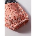 thumbnail image 6 of Floral Patchwork Cable Texture Drawstring V Top, 6 of 11