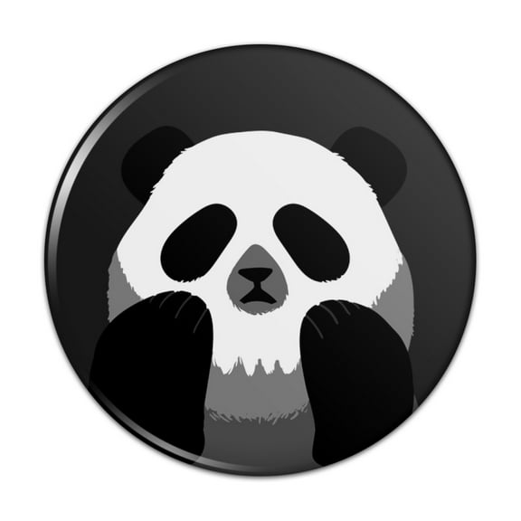 Panda Skull Optical Illusion Spooky Pinback Button Pin