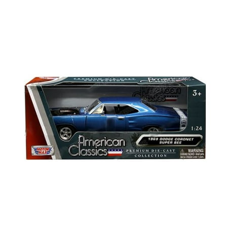 - MOTOR MAX 1:24 W/B - AMERICAN CLASSICS - 1969 DODGE CORONET SUPER BEE DIECAST TOY CAR 73315AC-BL