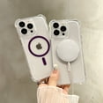 thumbnail image 2 of Strong Magnetic for iPhone 14 Clear Phone Case, [Compatible with Magsafe][Military Drop Protection] Slim Shockproof Anti-fall Protective Phone Case for iPhone 14 Phone Case,Purple, 2 of 5