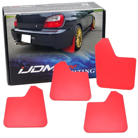 Set of 4 Front & Rear Red Rally Mud Flap Armor Guards For Subaru WRX Impreza Forester Outback Crosstrek XV Rally Sports, Also Universal for Other Cars