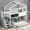 White, variant on Harper & Bright Designs Twin over Full Bunk Bed with Storage Stairs and Blackboard, House-shaped Bunk Beds Frame with Roof and Window for Boys Girls Adults Bedroom, White