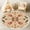 Color 4, variant on Washable Non Slip 3ft Round Rug, Vintage Style Red White Yellow Roses Bees Dark Circle Area Rugs with Tassels Carpet for Nursery Bedroom Living Room Playroom Tent rug Tent Castle