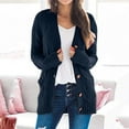 thumbnail image 2 of Vedolay Sweaters for Women Simple Solid Color Fashion Cardigans Jacket Coat Navy,M, 2 of 5