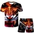 thumbnail image 1 of Trajes de tigre para niños, camisetas de manga corta con estampado de dibujos animados de verano y pantalones cortos, conjunto de dos piezas, ropa informal para niños, trajes 9T Gao Jinjia LED, 1 of 2
