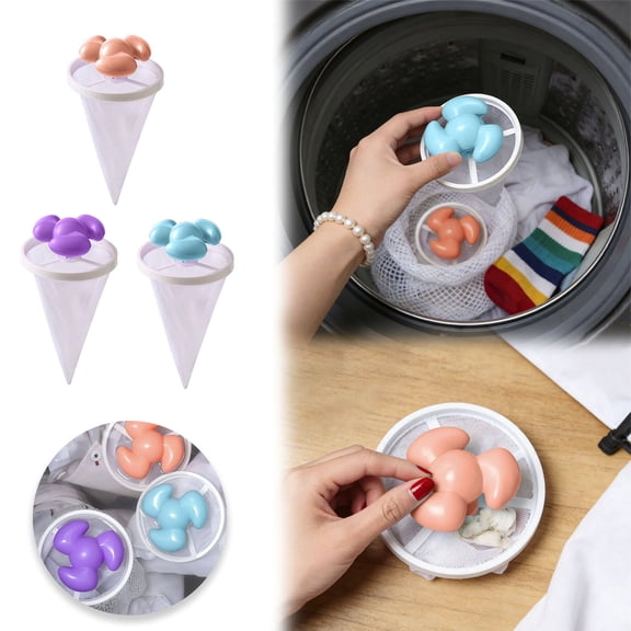 3pcs Floating Hair Filtering Mesh Removal, 2025 New Lint Remover for Washing Machine Pet Hair Catcher for Washing Machine, Reusable Floating Mesh Hair Removal for Washer