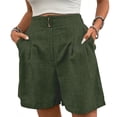 thumbnail image 2 of Yourumao Bermuda Shorts for Women Pleated High Waisted Shorts Loose Casual Dress Pants Solid Summer Shorts for Business Casual, 2 of 8