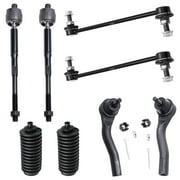 Detroit Axle - Front Sway Bar Links Tie Rods w/Steering Rack Boots Replacement for 2007-2012 Nissan