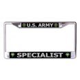 thumbnail image 1 of U.S. Army Specialist Silver Letters Chrome License Plate Frame, 1 of 1