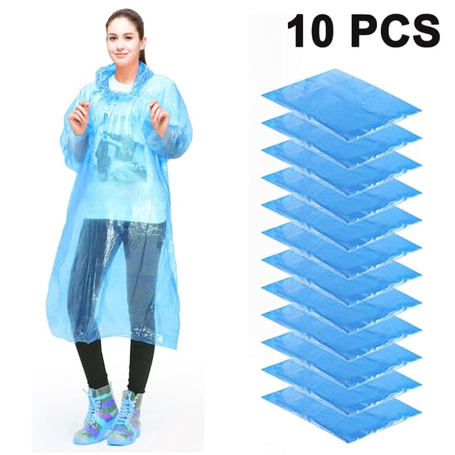 Ponchos de lluvia desechables de emergencia, abrigo impermeable con capucha, portátil, para hombres y mujeres Ormromra 220764-1