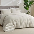 thumbnail image 3 of U by Bedsure Beige Comforter Set Full, 3 Pieces Prewashed Bed Comforter for All Seasons, 1 Lightweight Comforter and 2 Pillowcases, 3 of 6