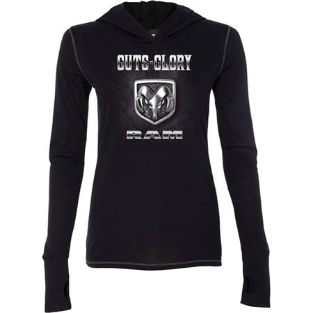 - Ladies Dodge RAM Guts Glory Hoodie Tee - Black, MD