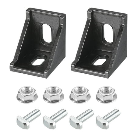 

2Sets 3030 Inside Corner Bracket Gusset Kits 35x35x29mm - Black