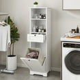 thumbnail image 3 of Newboti Furniture One-Compartment One-Drawer Tilt-Out Laundry Sorter Cabinet - White 79143, 3 of 16