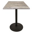 thumbnail image 3 of Indoor/Outdoor 36" Tall OD214 Black Table Base with 22" Diameter Foot and 36" x 36" Square Indoor/Outdoor Rustic Top by the Holland Bar Stool Co., 3 of 5