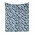 thumbnail image 1 of Floral Soft Flannel Fleece Throw Blanket, Repetitive Wild Roses in Violet Tones on Polka Dotted Background, Cozy Plush for Indoor and Outdoor Use, 60" x 80", Baby Blue and Purple Grey, by Ambesonne, 1 of 5