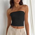 thumbnail image 2 of MESSUEN Women's Tube Top Fitted Tank Tops for Women Tops Summer Tube for Crop Going Out Strapless Tank Bandeau Outfits 2024 Women's Blouses Dressy Casual Womens Shirt Black L, 2 of 9