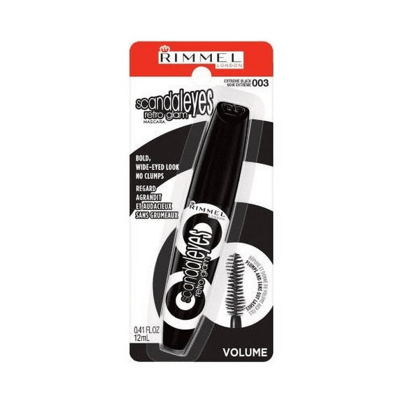 Rimmel London, Scandaleyes Retro Glam Mascara, 003 Extreme Black, 0.41 fl oz Pack of 2