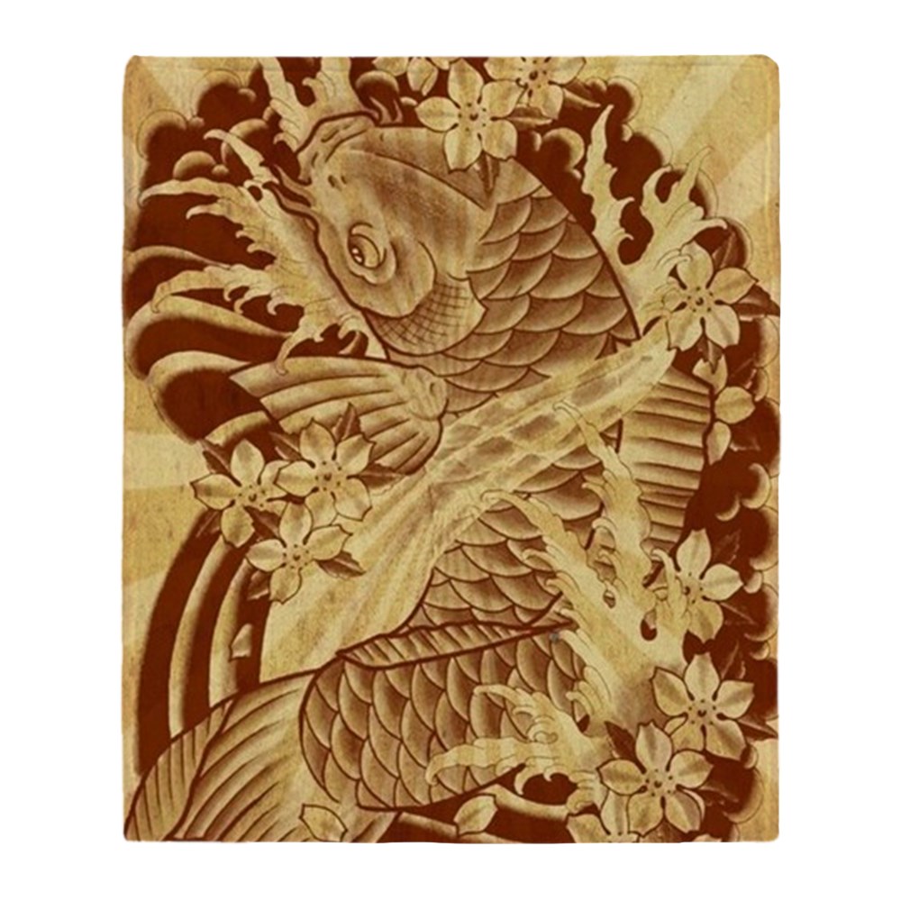 CafePress Vintage Japanese Koi Fish Throw Blanket Soft Fleece Throw Blanket, 50"x60" Stadium