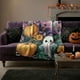 thumbnail image 4 of Manta de franela | Chal con estampado de fantasmas de Halloween | Manta ligera de poliéster para todas las estaciones, ideal para decoración del hogar, sofá, cama, camping, 4 of 6